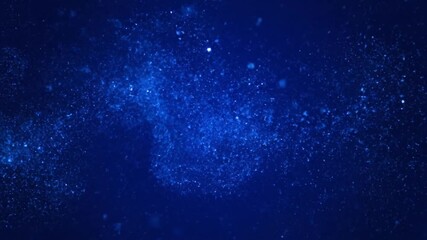 Abstract blue background with dynamic particles and light effects - Powered by Adobe