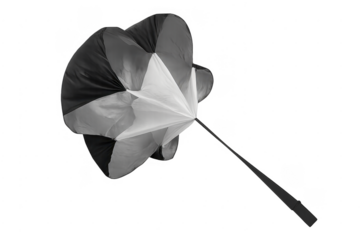 Black and white resistance training speed parachute
