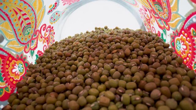 Close up of mung bean in a jar