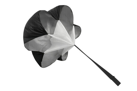 Black and white resistance training speed parachute