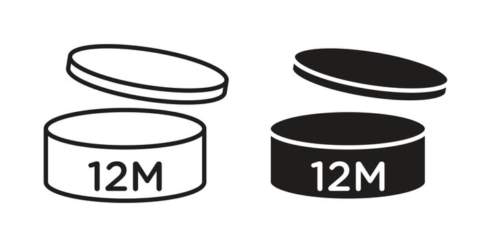 12M icons on white background. EPS 10. Editable linear style stroke. Vector icon