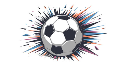 Soccer ball design bursting with dynamic energy.
