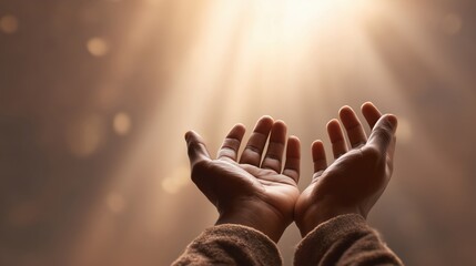 Hands open upward in worship gesture