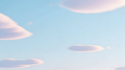 Soft Pink Clouds Floating in a Serene Blue Sky - Dreamy Atmosphere