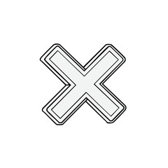 Obraz premium Hand Drawn X Shape Icon Graphic Symbol Artistic Element Doodle Marker