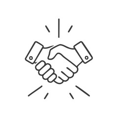 Obraz premium Handshake Symbol Line Art Business Partnership Agreement Cooperation Deal Negotiation