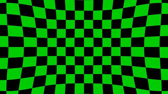 Abstract Green and Black Checkered Pattern Background Looping