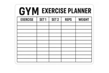 Gym exercise planner workout tracker logging sets and reps