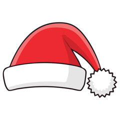 Santa Claus Hat Icons Set for Christmas Design