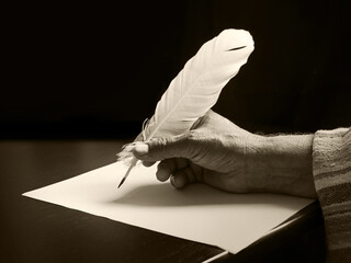 Old hand write letter on the table