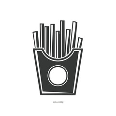 French Fries Pack: Simple Illustration of Fried Potatoes in Container, Fast Food Graphic Style