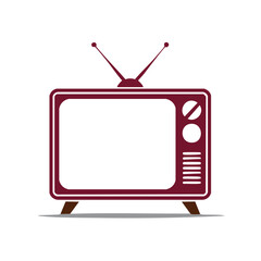 Retro Television with Antenna, Old TV Set Vector Illustration, Antique Television