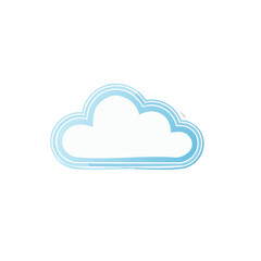 Blue cloud illustration Simple weather forecast element Sky icon symbol Decorative clip art outline