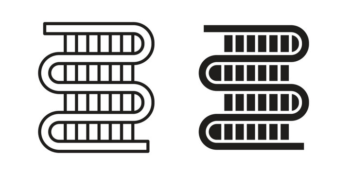 Condenser coil icons on white background. EPS 10. Editable linear style stroke. Vector icon