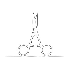 Minimalist Outline of Fly Fishing Scissors for Creative Design Projects