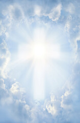 Bright light from cloudy sky