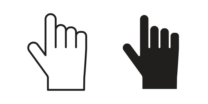 Cursor hand icons on white background. EPS 10. Editable linear style stroke. Vector icon