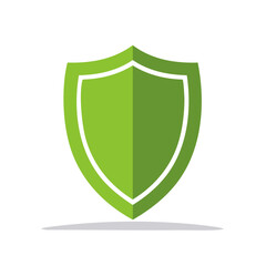 Simple Green Shield Icon Design, Safety, Security and Protection Symbol Isolated on a White Background, Vector Emblem