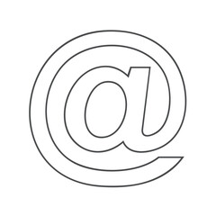 Minimalist Email Symbol: Line Art Representation of the At Sign for Digital Communication
