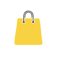 Yellow Shopping Bag Icon Graphic Retail Purchase Paper Bag Concept Template Design
