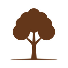 Stylized Tree Illustration - Brown Silhouette of Forest Tree Design for Web and Print Use