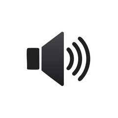 Speaker volume icon with sound waves for audio concept
