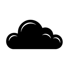 Isolated Black Cloud Silhouette Weather Element Clipart Graphic Icon Meteorology Natural Forecast Sign Symbol