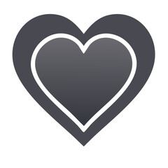 Grey Heart Shape Icon Symbol Romance Love Design Illustration Abstract