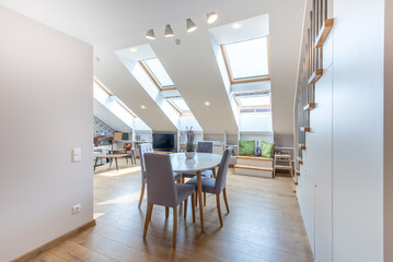 Modern Loft Apartment With Skylights and Stylish Interior Design