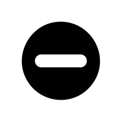 Minus Sign Icon Round Black Circle Subtraction Symbol Graphical Representation Negative Operator Glyph