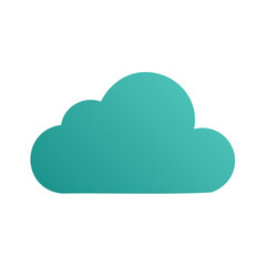 Simple Cloud Icon with Gradient Style Depicting Weather and Technology Concepts