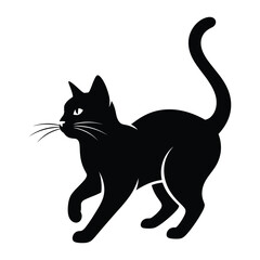 Black cat silhouette walking © Mohsin