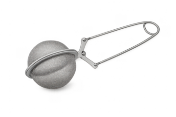 Steel tea infuser mesh ball with transparent background