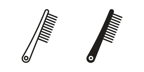 Hair brush icons on white background. EPS 10. Editable linear style stroke. Vector icon