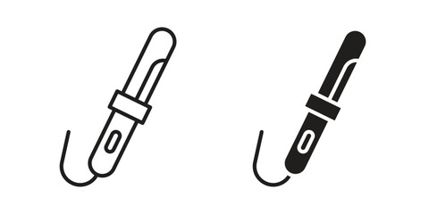 Fototapeta premium Hair curler icons on white background. EPS 10. Editable linear style stroke. Vector icon