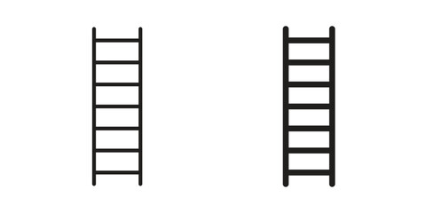 Ladder icons on white background. EPS 10. Editable linear style stroke. Vector icon © iconic