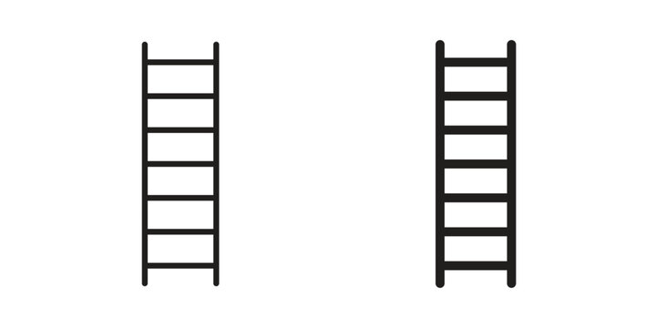 Ladder icons on white background. EPS 10. Editable linear style stroke. Vector icon