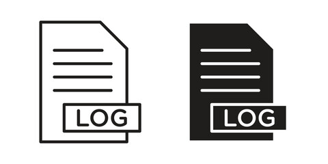 log file icons on white background. EPS 10. Editable linear style stroke. Vector icon