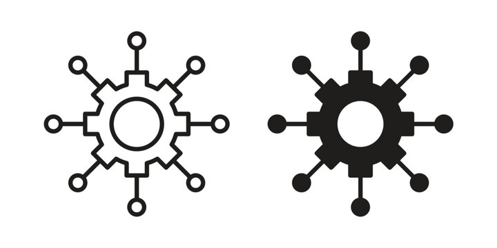 Multichannel marketing icons on white background. EPS 10. Editable linear style stroke. Vector icon