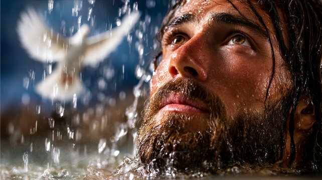 The baptism of Jesus Christ in the Jordan River.