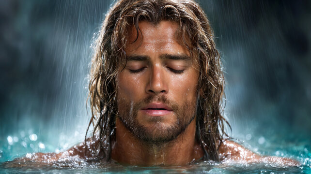 The baptism of Jesus Christ in the Jordan River.