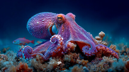 Pulpo en el fondo del mar