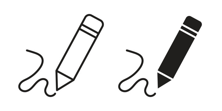 Signature icons on white background. EPS 10. Editable linear style stroke. Vector icon