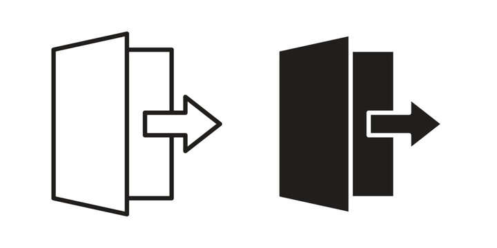 Sign out icons on white background. EPS 10. Editable linear style stroke. Vector icon