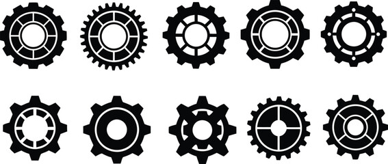Gear icons set Vector