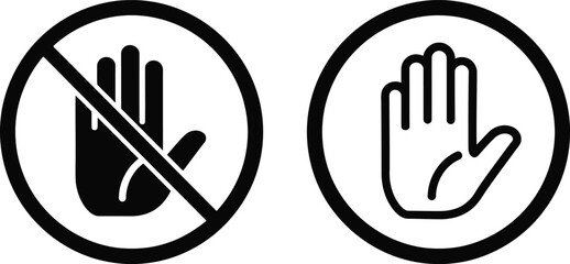 Stop hand sign icon Vector