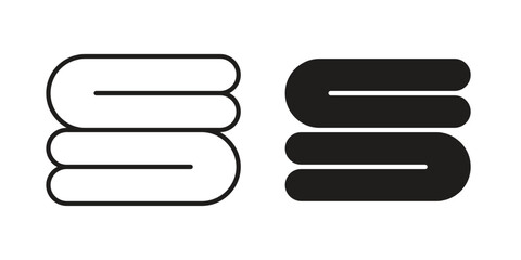 Obraz premium Towels icons on white background. EPS 10. Editable linear style stroke. Vector icon