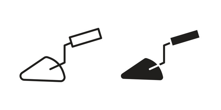 Trowel icons on white background. EPS 10. Editable linear style stroke. Vector icon