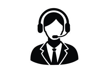 call center vector icon silhouette