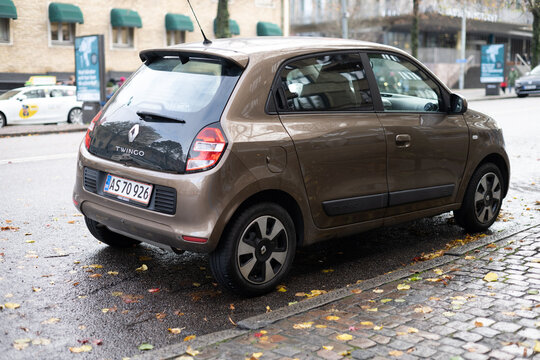 Gothenburg, Sweden - november 06 2022: Brown Renault Twingo compact city car parked on urban street.